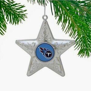 Tennessee Titans Silver Star Ornament Collectible Christmas Tree 4.5 "New NFL